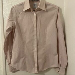 Brooks Brothers 346 Fitted Non-Iron 100% Cotton Shirt Sz 2 Light Burgundy/White